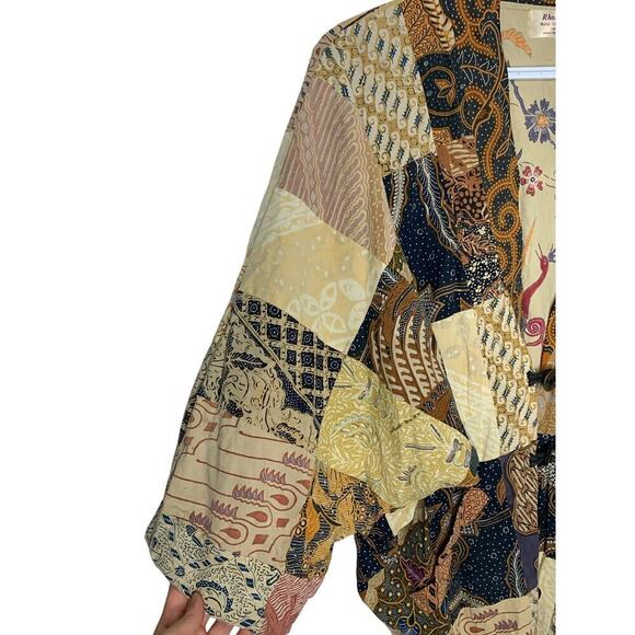 Handmade Indonesia Patterned Cotton Kimono Cardigan - Picture 4 of 6